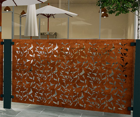 Laser Cut Decorative Outdoor Garden Privacy Art Metal Screens Panels Corten Steel Garden Screen